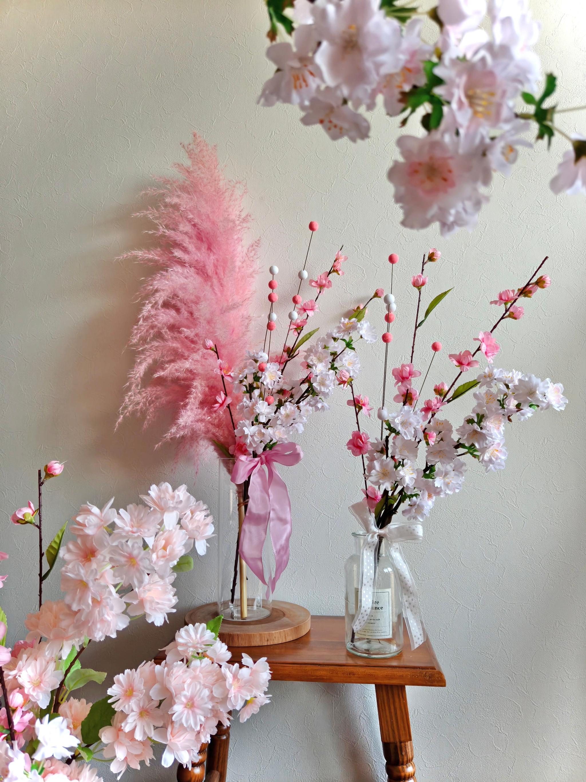 桜と桃の花ブーケ ひなまつり2026 インテリア お祝い花 入学祝い 母の日 店舗装飾 桜2026 新作2026 | 2枚目